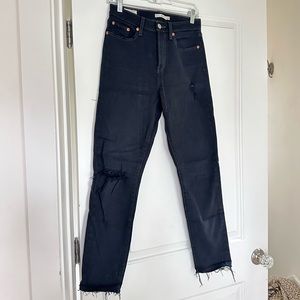 Levi’s Wedgie Straight Leg Jeans, Black, Size 25